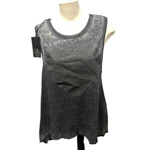 Chaser NWT Dark Heart Very Soft Heathered Tank Top Sz Large Womens Grey & Black